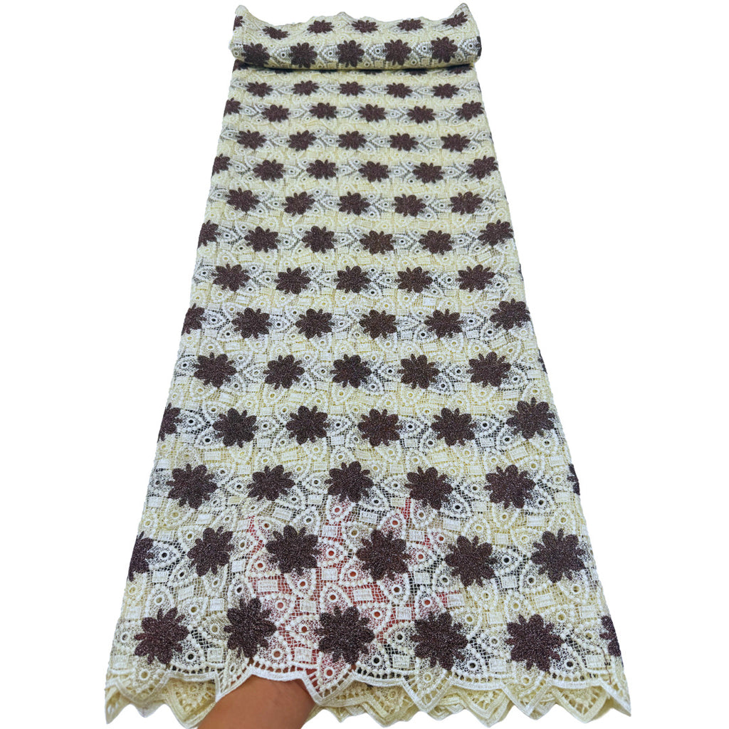 Colored Polyester Cutwork Lace Fabric 130 cm – Per Yard — fabric photo 4