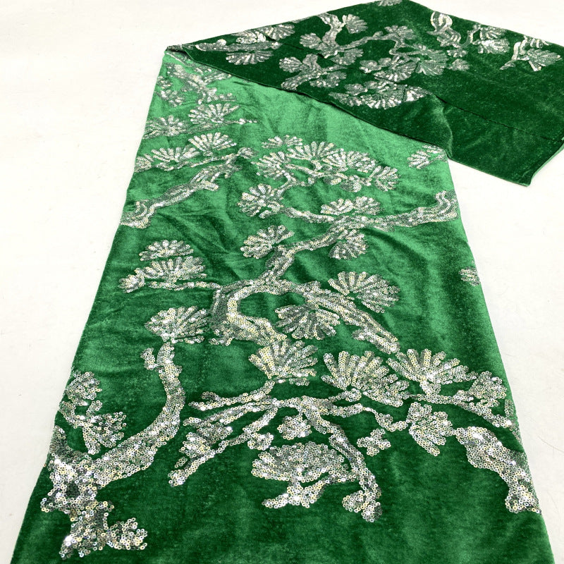 3 mm Sequin Embroidered Velvet-Base Fabric — fabric photo 4