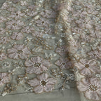3D Disc Foam Bead Sequin Embroidery Fabric — fabric photo 5