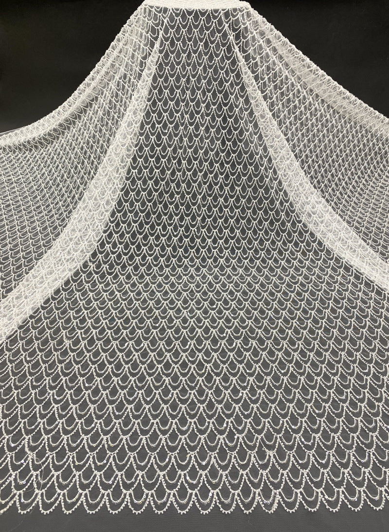 Bead & 3mm Sequin Embroidered Bridal Lace