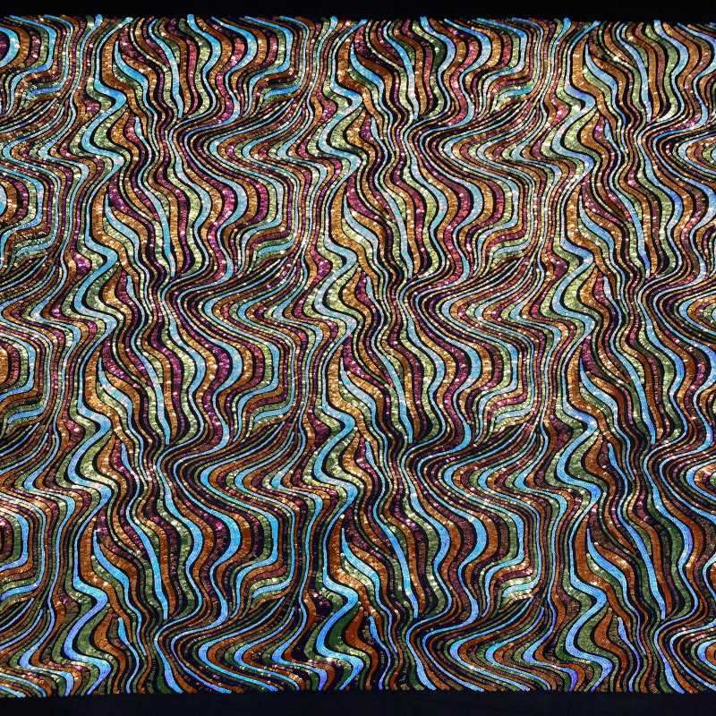 Heavy 3–5mm Iridescent Sequin Embroidered Fabric — fabric photo 3
