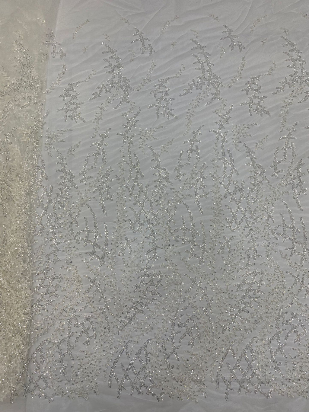 Double-Bead Sequin Embroidered Fabric for Bridal Gowns — fabric photo 5