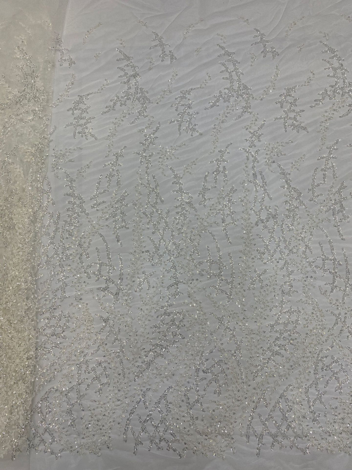 Double-Bead Sequin Embroidered Fabric for Bridal Gowns — fabric photo 5