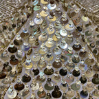 Shell Sequin Bead Embroidered Stretch Mesh — fabric photo 3