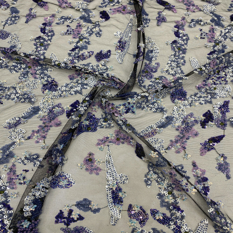 Multicolor 2/3/4/5 mm Layered Sequin Embroidered Tulle Mesh Fabric – Design 52287 — fabric photo 4