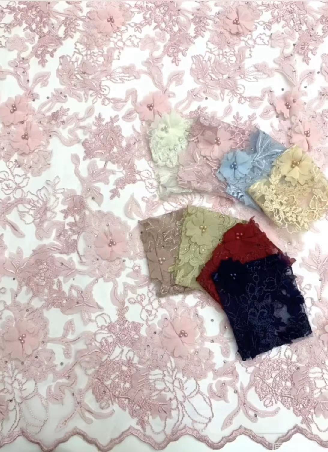 3D Laser-Cut Embroidered Bridal Fabric