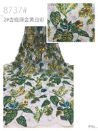 Multicolor Leaf Sequin Embroidery Fabric — fabric photo 2