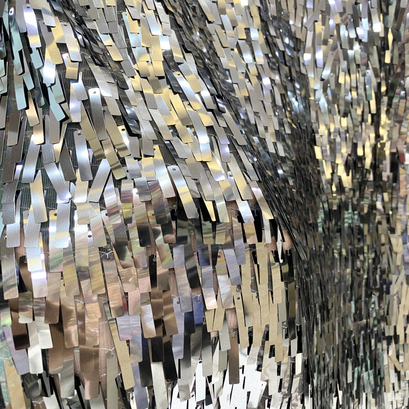 Strip 6x40mm Sequin Embroidery Fabric — fabric photo 2