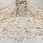 Warm-Tone Mixed-Size Sequin Mesh Fabric — fabric photo 3