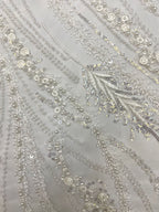 Feather-Style Foam Bead & Sequin Embroidery Fabric — fabric photo 5