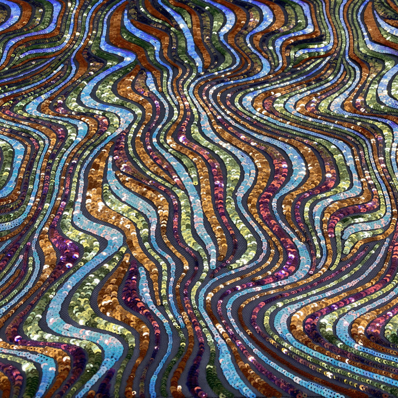Heavy 3–5mm Iridescent Sequin Embroidered Fabric — fabric photo 5