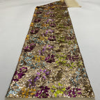 Floral Multicolor 3mm Sequin Embroidery Fabric