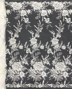 Silver Bead and Crystal Sequin Embroidery Fabric — fabric photo 6