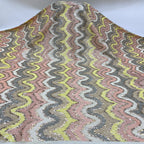 Multicolor Wave 3 mm Sequin Embroidered Bridal Fabric — fabric photo 2