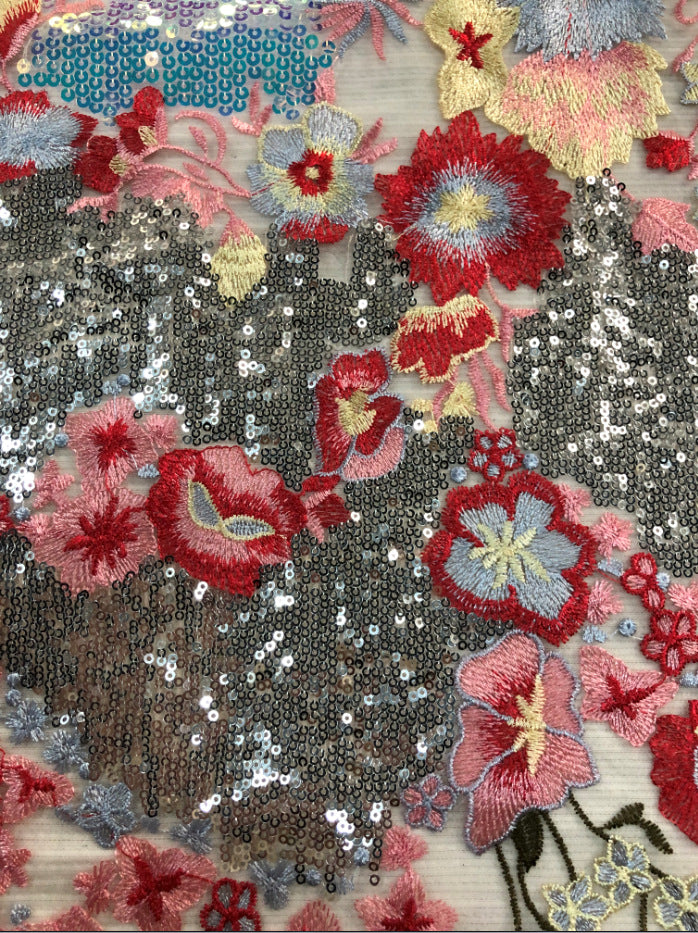 Embroidered Tulle Mesh Fabric – Design 35871 — fabric photo 3