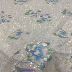 Heavy Floral Sequin Embroidered Velvet-Base Fabric — fabric photo 4