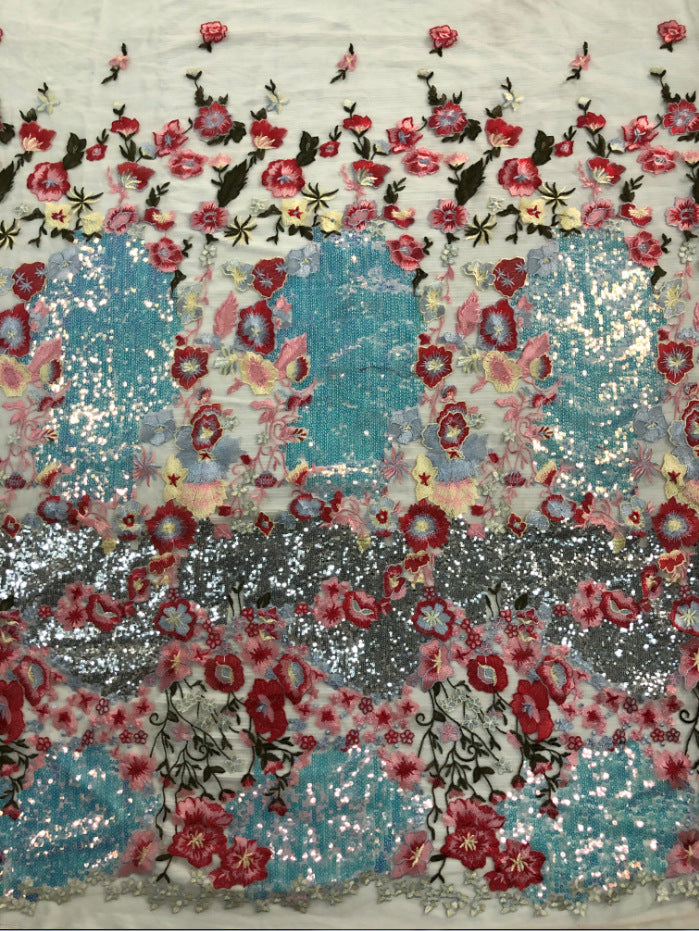 Embroidered Tulle Mesh Fabric – Design 35871 — fabric photo 6