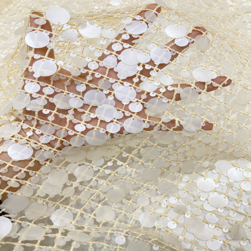 Cutwork Water-Soluble Sequin Embroidery Fabric