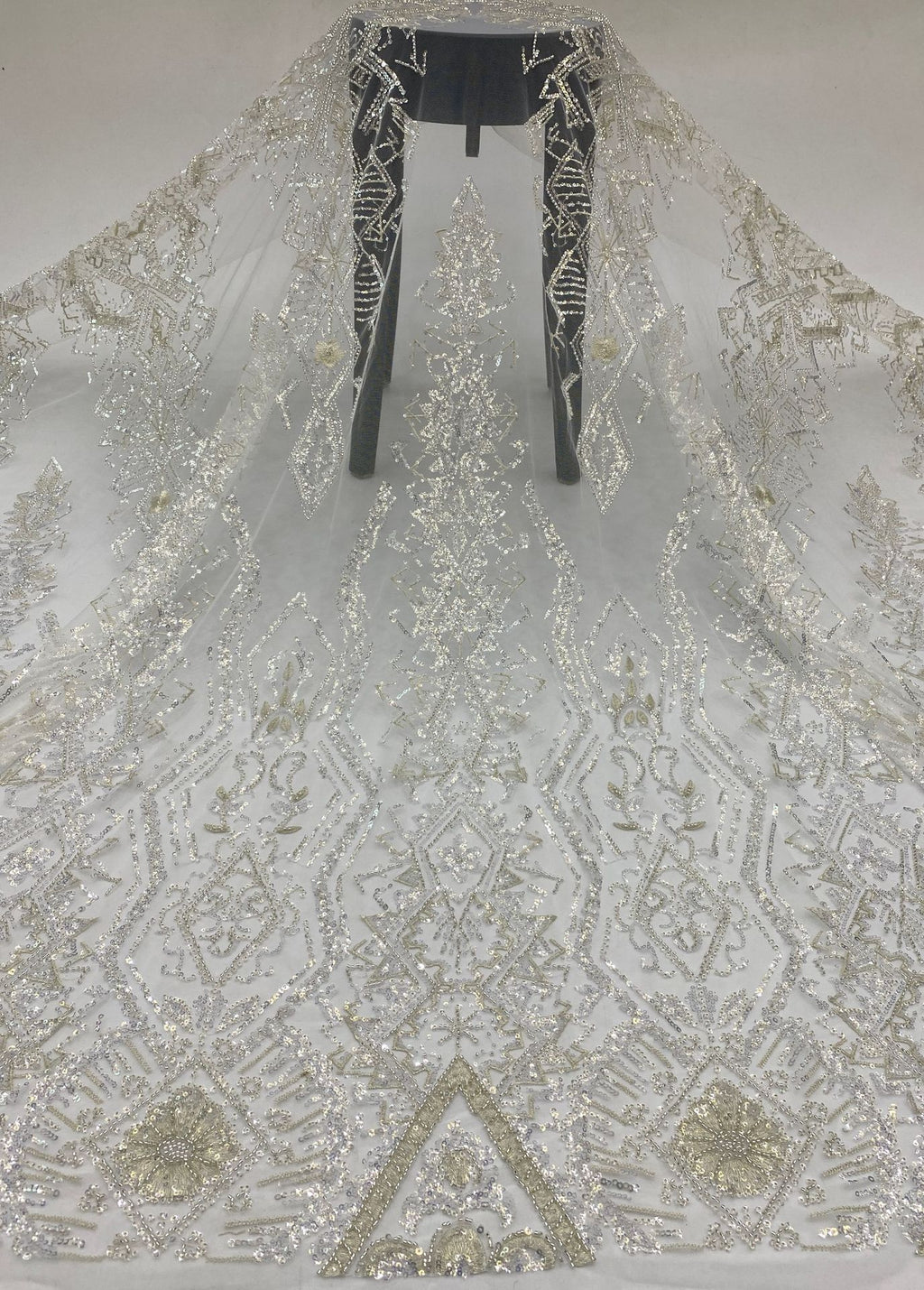 Sequin Embroidered Bridal Fabric – Design 54047