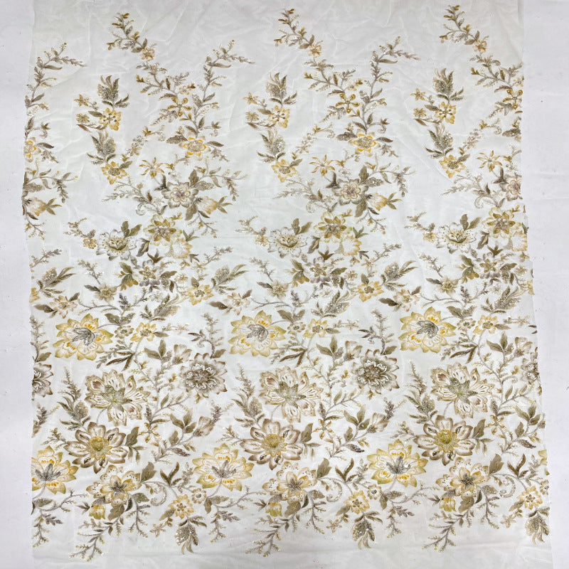 Printed Bead Sequin Embroidery Fabric for Dresses — fabric photo 4