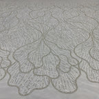 Linear Bugle and Silver Bead Embroidery with 3/5 mm Sequins — fabric photo 3