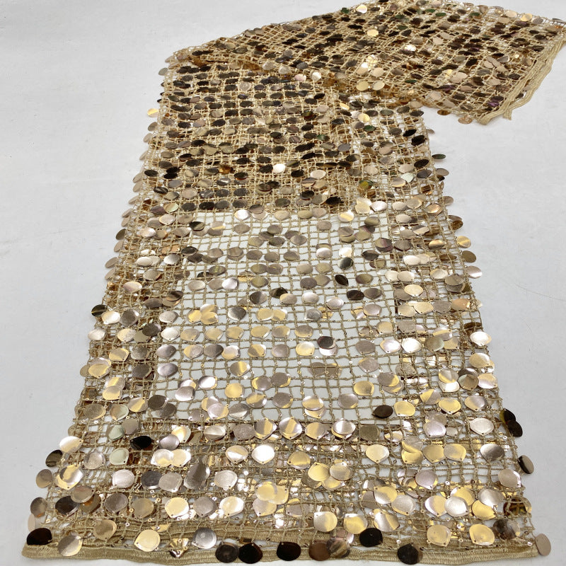 Hollow Grid 3mm & 18mm Sequin Fabric — fabric photo 4