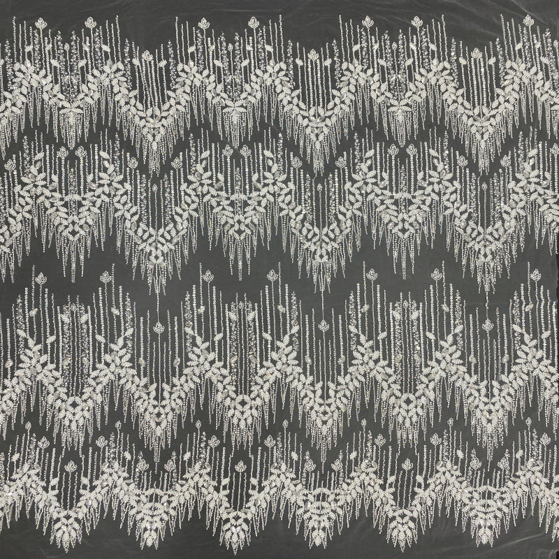 Sequin & Bugle-Bead Embroidered Bridal Fabric – Design 16063
