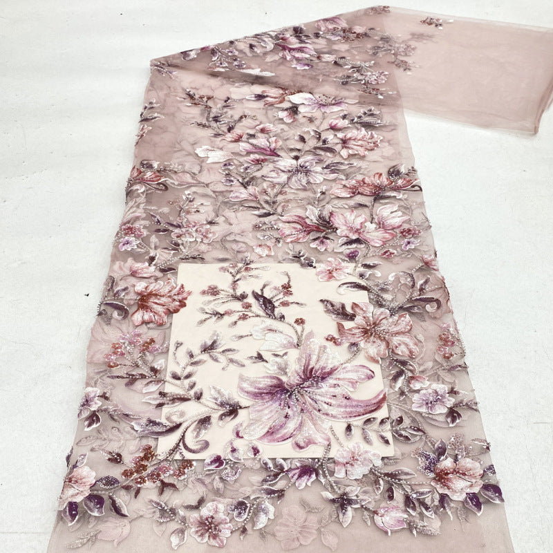 Laser Print Bead Sequin Embroidery Fabric — fabric photo 2