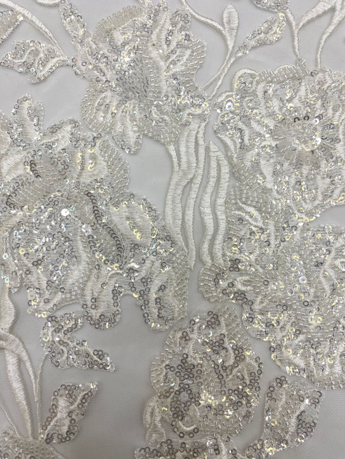 Fine Beaded Sequin Fabric for Bridal Dresses — fabric photo 5