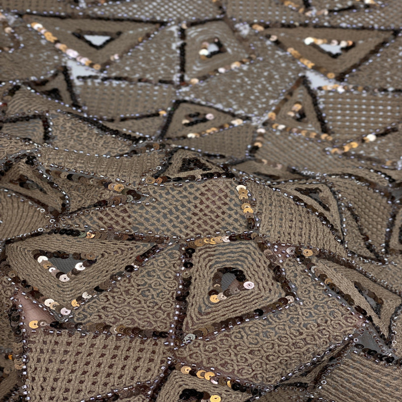 Geometric Bead Sequin Embroidery Fabric — fabric photo 2