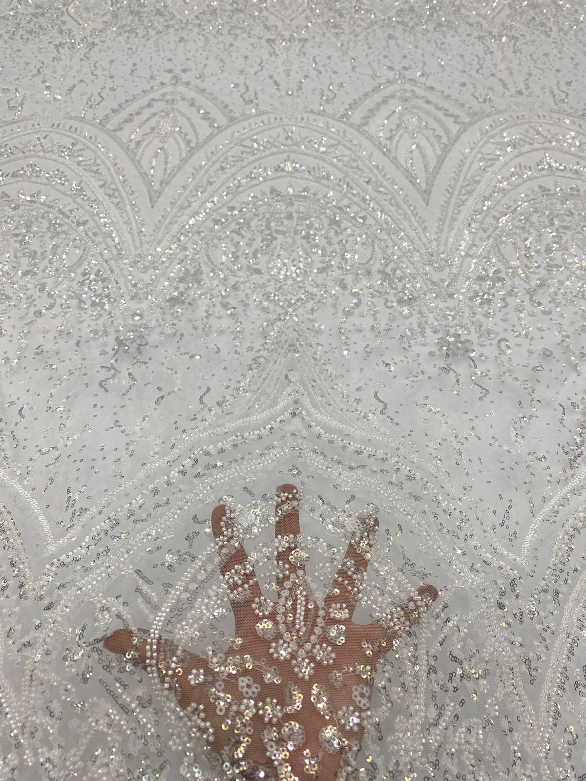 Sequin Embroidered Bridal Fabric – Design 96991 — fabric photo 2