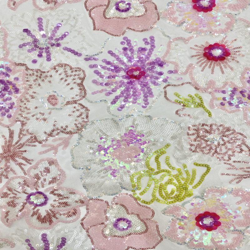 Seven-Size Sequin Combination Embroidery Fabric — fabric photo 3