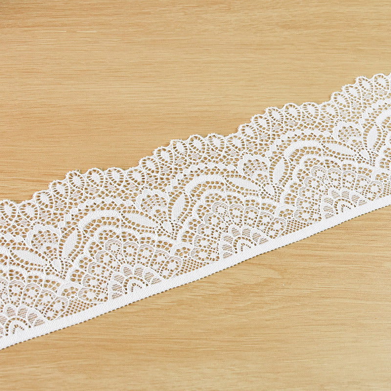 Single-Scallop Picot-Edge Stretch Nylon Lace Trim 8.8 cm — fabric photo 5