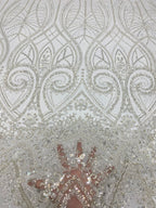 Ornamental Foam Bead & Crystal Sequin Fabric — fabric photo 4