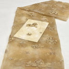 Printed Ribbon Bugle Bead Sequin Organza — fabric photo 2