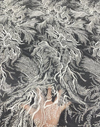 Bugle Bead & Sequin Embroidery Lace for Evening Dresses — fabric photo 2