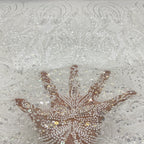 3D 3/5 mm Sequin & Bubble-Bead Embroidered Bridal Fabric — fabric photo 4