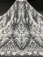 Thread Embroidery & Foam Bead Sequin Fabric