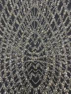 Crystal-Look Sequin & Silver-Bead Embroidered Bridal Fabric — fabric photo 5