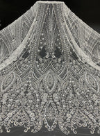 Four-Bead Raised-Bead and Sequin Embroidered Fabric — fabric photo 6