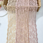 Five-Petal Floral Double-Scallop Corded Stretch Lace Trim 20.5 cm