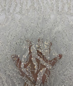 Double-Bead Embroidery with 3 mm Crystal Sequins — fabric photo 4