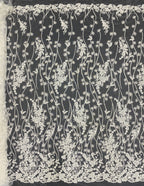 Floral Bead & 3/4mm Sequin Wedding Fabric — fabric photo 6