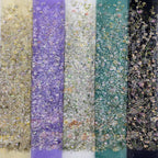 Printed Bead & Sequin Embroidered Dress Fabric — fabric photo 3