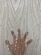 3D Triple-Bead & 3/5 mm Sequin Embroidered Fabric — fabric photo 4