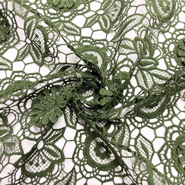 3D Embroidered Guipure Lace Fabric – Design 53567 — fabric photo 2