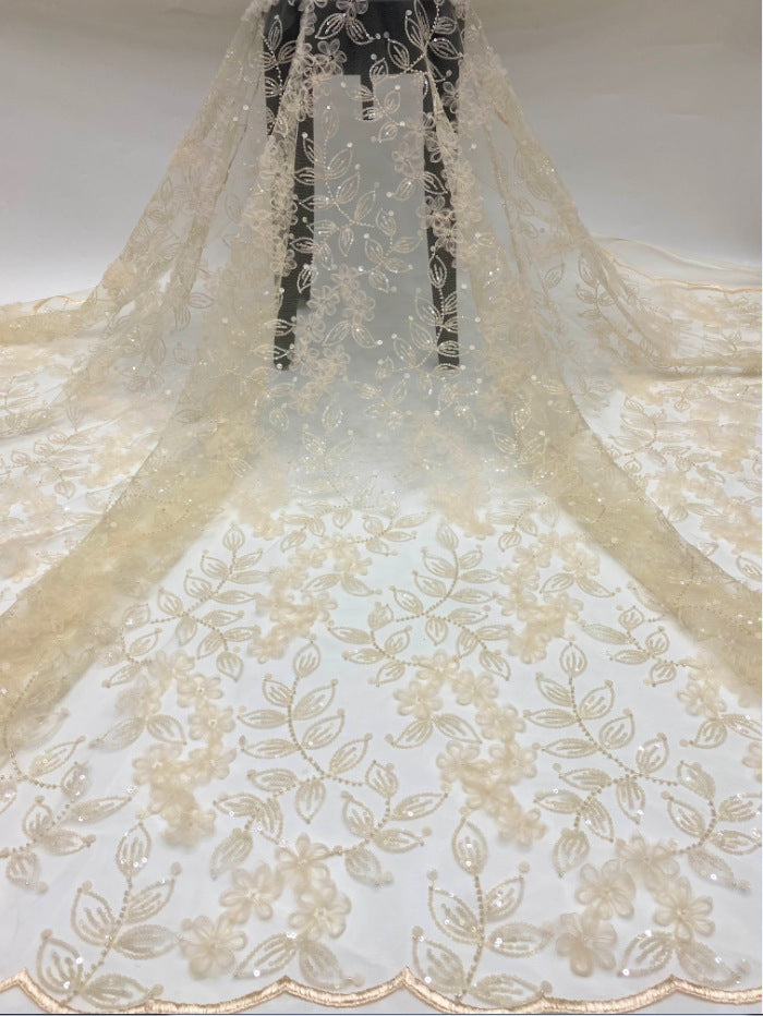 Beaded Sequin Embroidery Fabric for Dresses — fabric photo 6