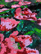 Multicolor Sequin Embroidered Chiffon Fabric — fabric photo 3