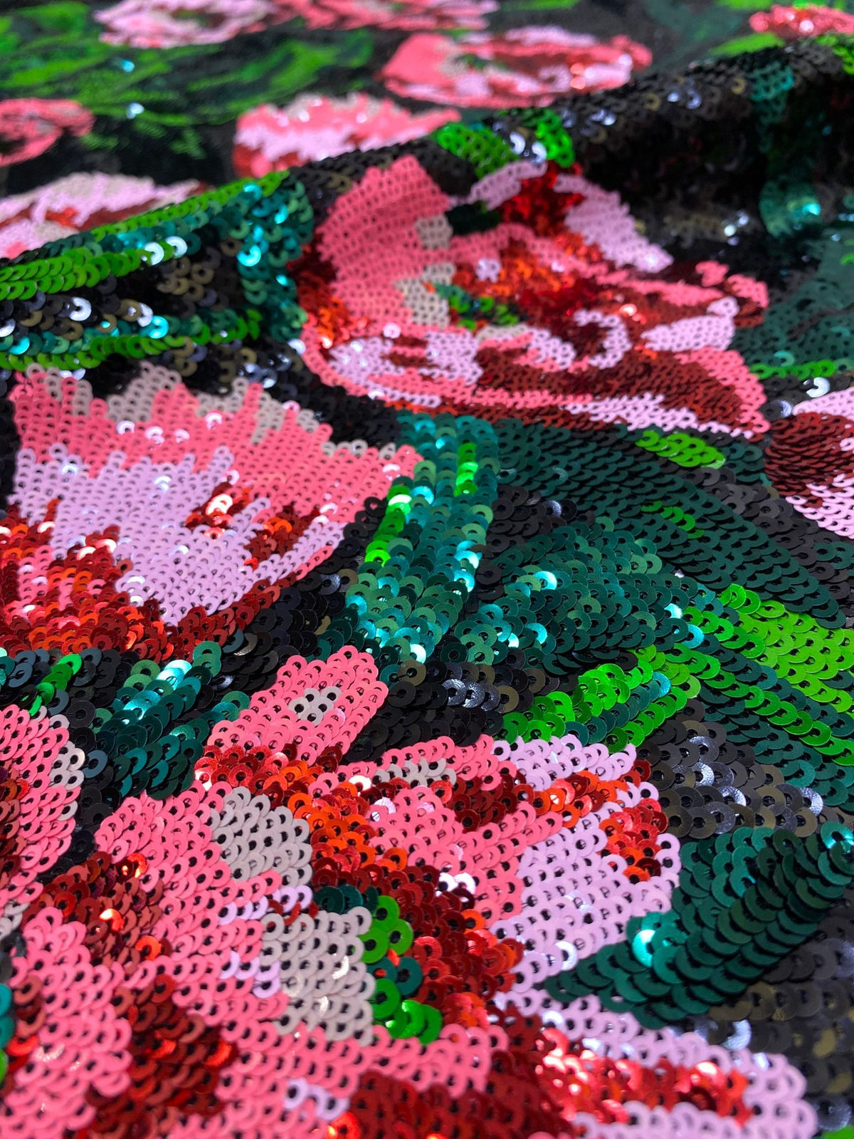 Multicolor Sequin Embroidered Chiffon Fabric — fabric photo 3