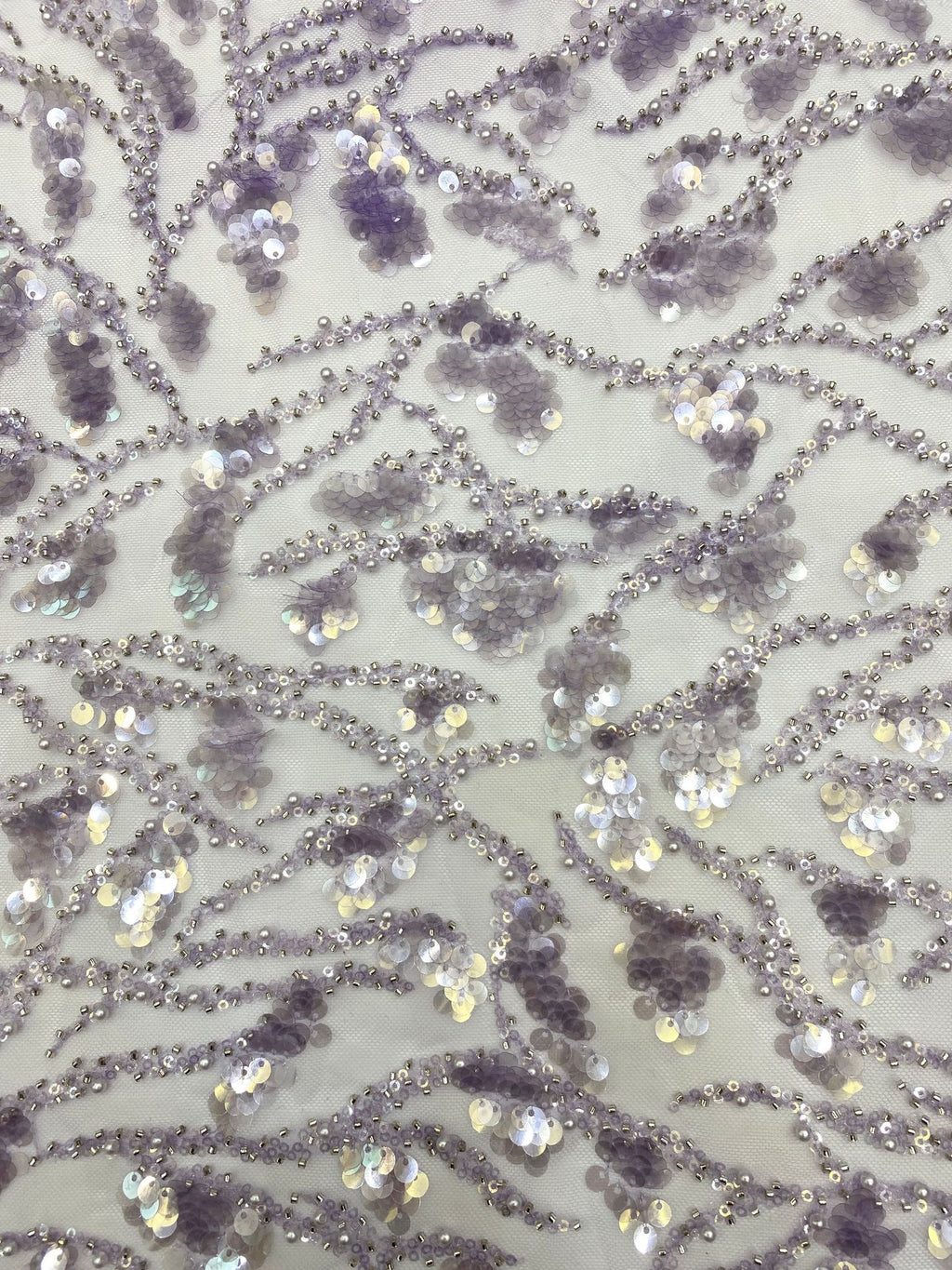 Foam Bead Fabric with Mixed-Size Sequin Embroidery — fabric photo 5